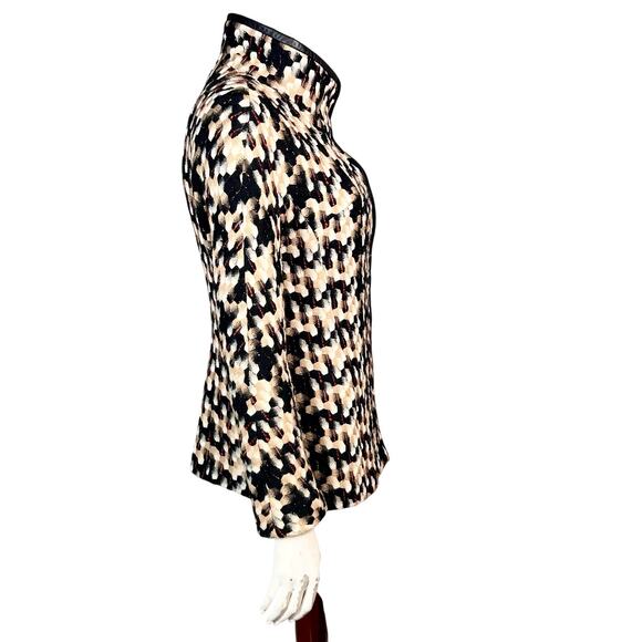 Liliu Jacket blazer Size 6 tweed plaid houndstooth high neck retro old money - Picture 16 of 16